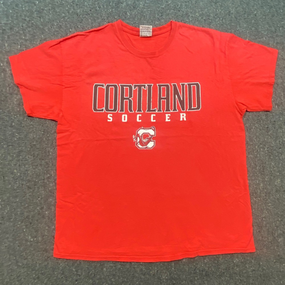TLC Sportswear Cortland Soccer T Shirt XL Mens Red SUNY Red Dragons Graphic Tee